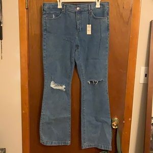 Express bootcut distressed jeans